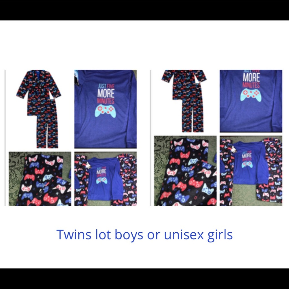 NWT TWINS 4 5 gaming robe pajamas 3pc set console